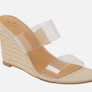 Ansel Double Band Open Toe Wedge Heels with Memory Foam Insole